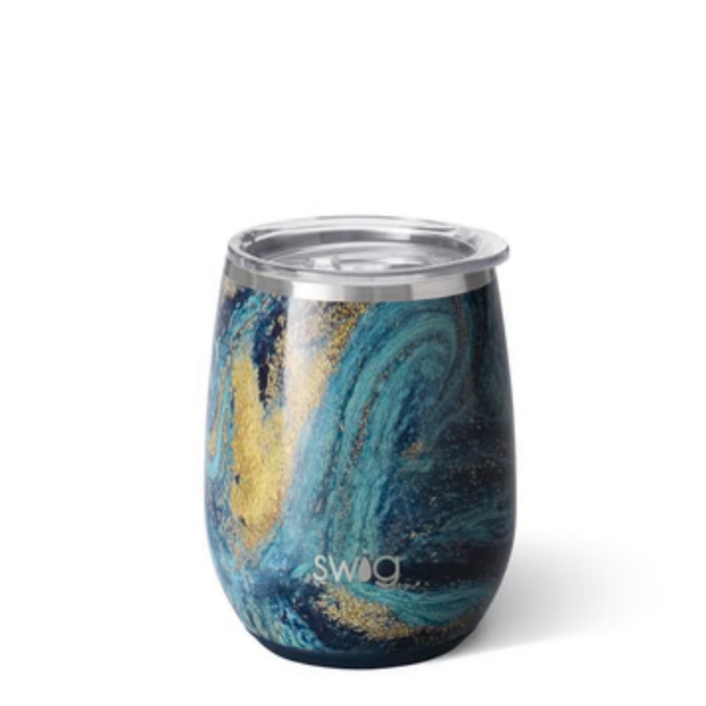Swig insulated tumbler, wine, coffee, cocktails -starry night pattern - straw